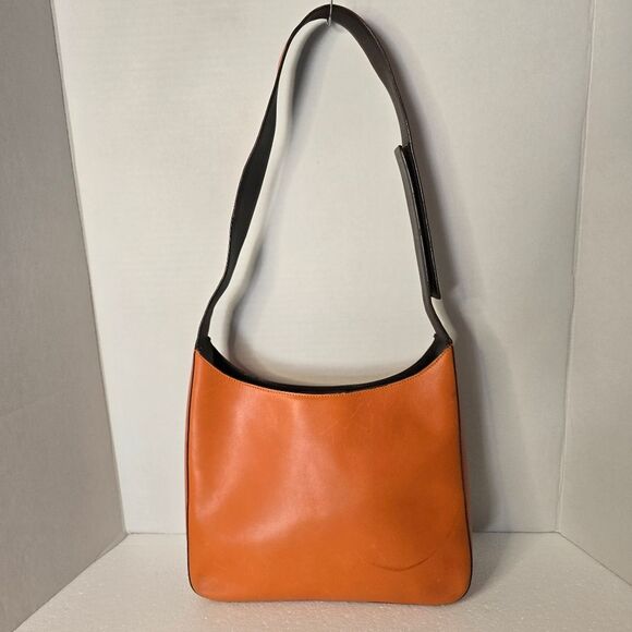 Prada Orange Leather Velcro Shoulder Strap Shoulder Bag - Picture 1 of 16